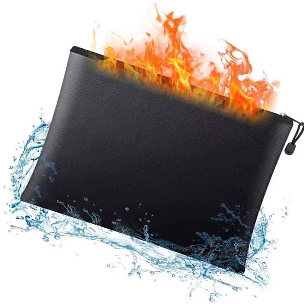 Fire Safe Document - 高温耐性耐火ドキュメントバッグ ジッパー付き 4 サイズ 火災安全収納ポーチ 多目的正方形
