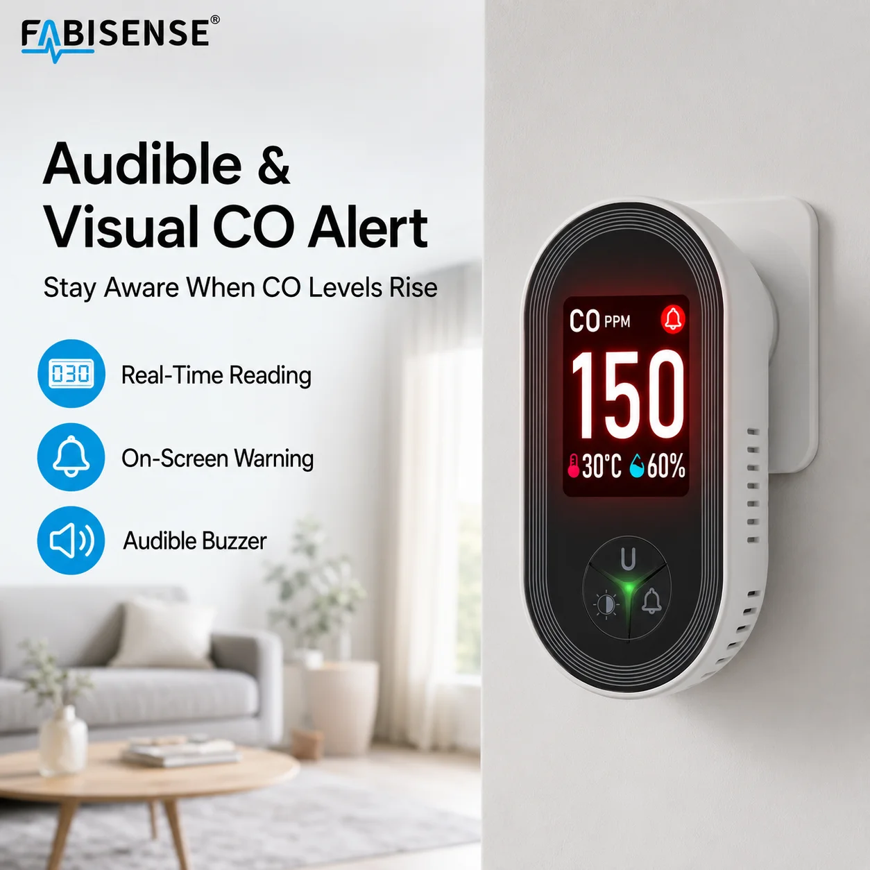 FABISENSE 24D 炭素一酸化ガス検知器 壁掛け型、 - Co Detector Plug のレビューと価格