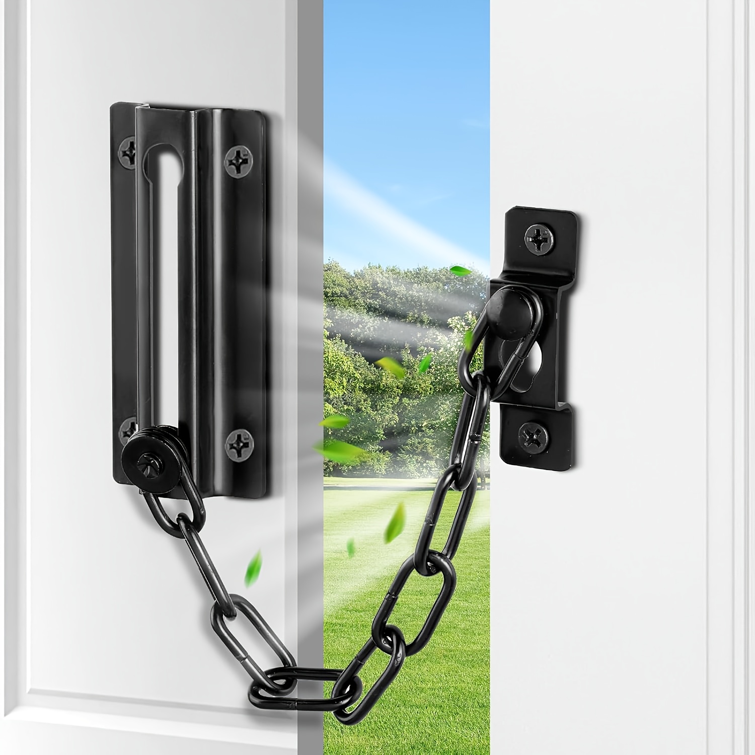 2パック ドアチェーンロック ブラック、室内ドア用セキュリテ - Security Chain Door のレビューと価格